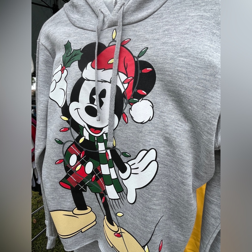 Disney's Mickey Mouse 2 piece Juniors' Mistletoe Graphic Hoodie - Picture 5 of 7